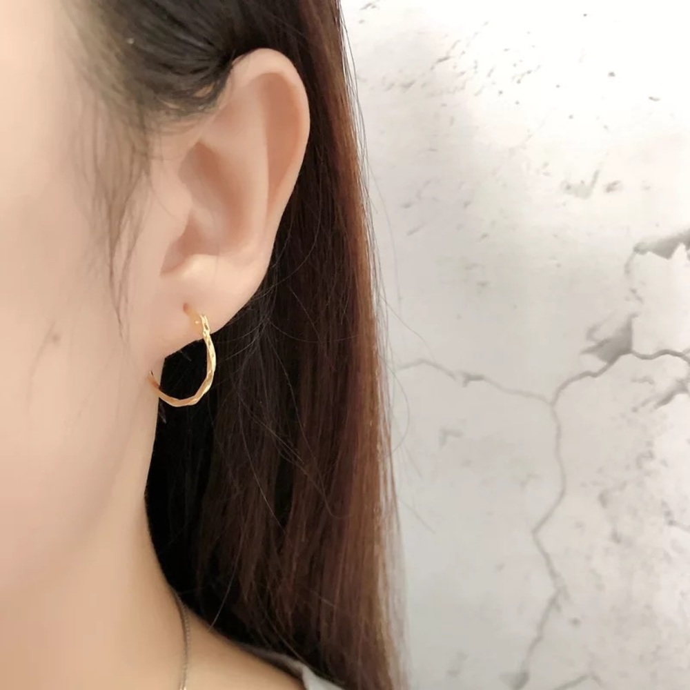 Gold Sculpt Twist Hoop Earrings 925 Sterling Silver 18K Gold Plated